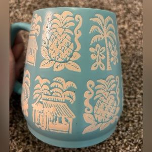 Opalhouse Tiki Hawaiian Coffee / Tea Mug - Teal - Teal - Tropical - Stonewear